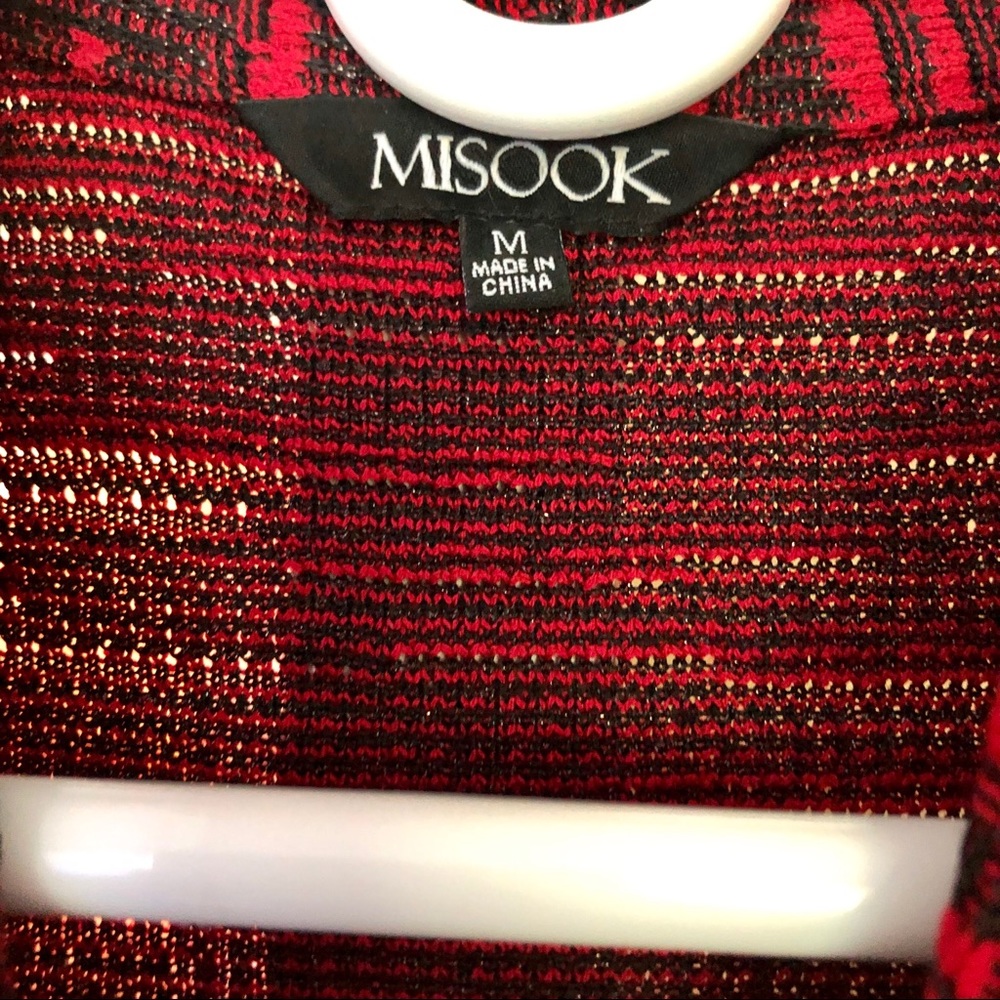 Misook One Button Red + Black Jacket - image 3